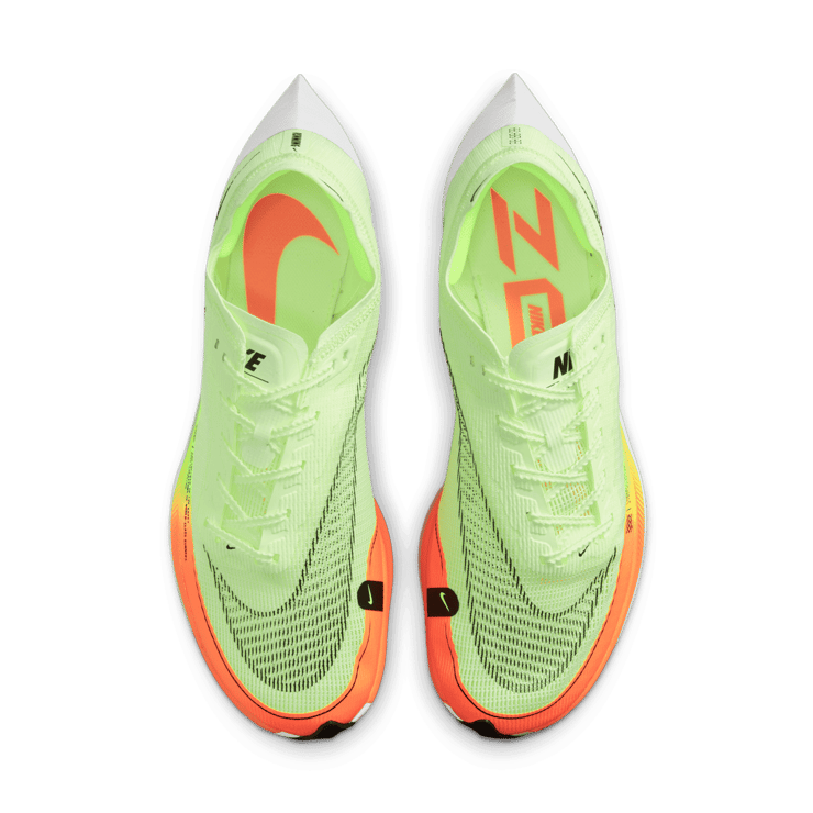 Nike ZoomX Vaporfly Next% 2 Barely Volt Hyper Orange Angle 1