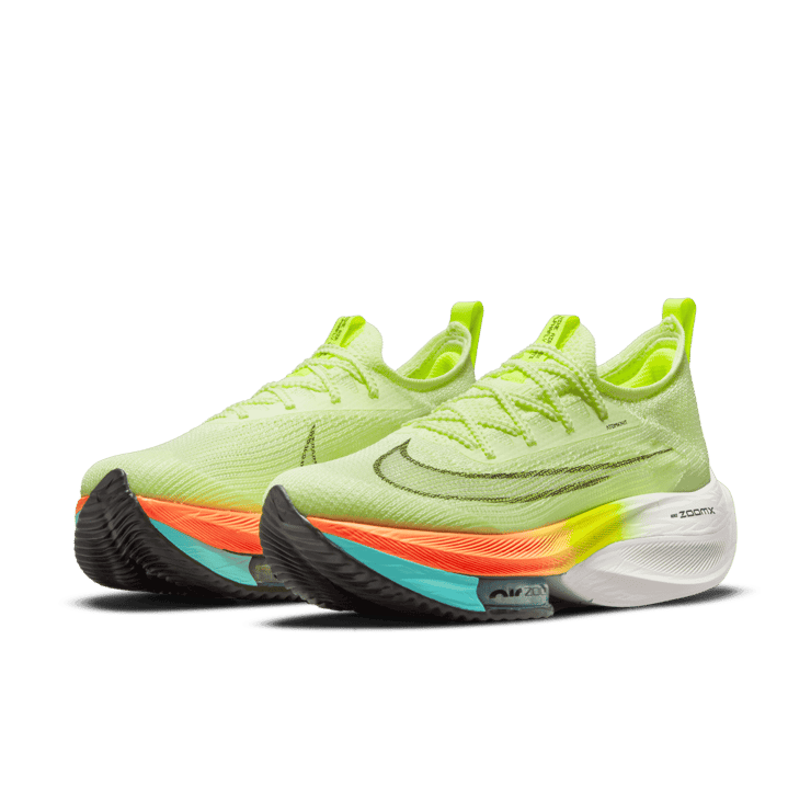 Nike Air Zoom Alphafly Next% Barely Volt Orange (W) Angle 2