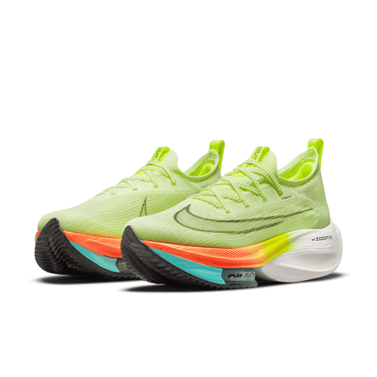 Nike Air Zoom Alphafly Next% Barely Volt Orange (W) Angle 2