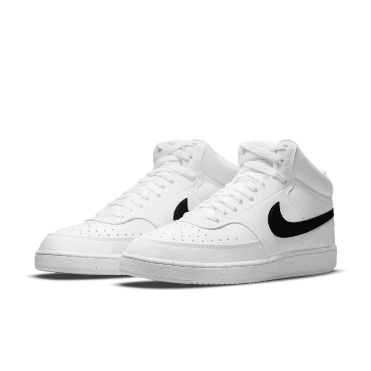 Nike Court Vision Mid Next Nature White Black Angle 3
