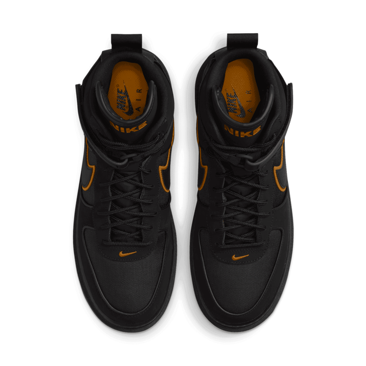 Nike Air Force 1 Boot Cordura Black Gold Angle 1