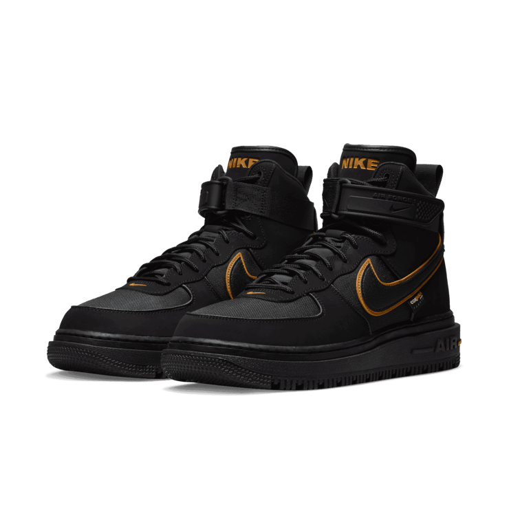 Nike Air Force 1 Boot Cordura Black Gold Angle 2