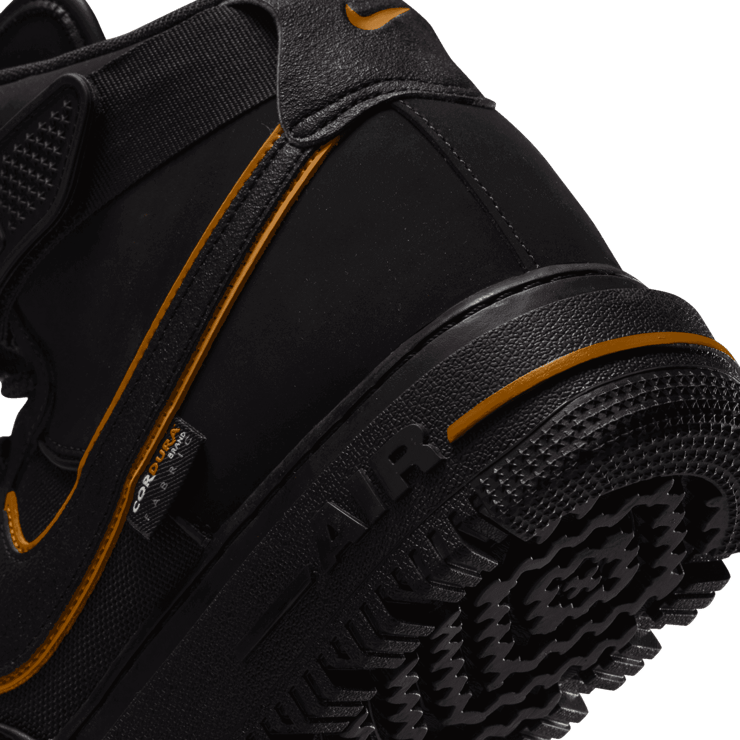 Nike Air Force 1 Boot Cordura Black Gold Angle 5