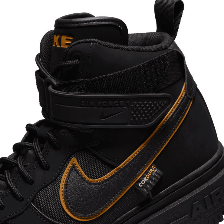 Nike Air Force 1 Boot Cordura Black Gold Angle 6