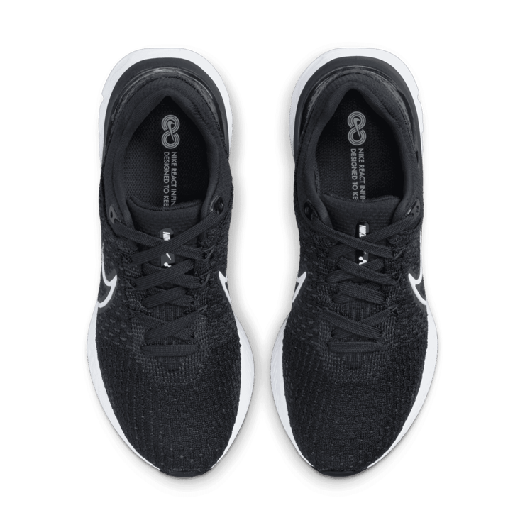 Nike React Infinity Run Flyknit 3 Black White (W) Angle 1
