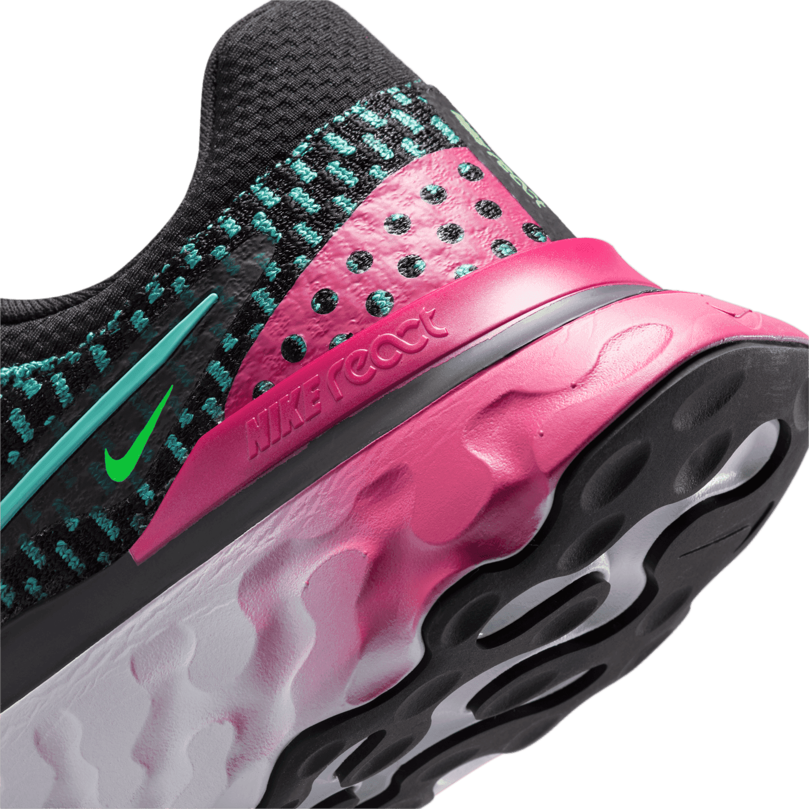 nike react pink black