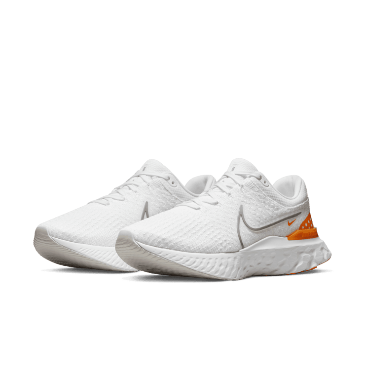 Nike React Infinity Run Flyknit 3 White Grey Kumquat Angle 2