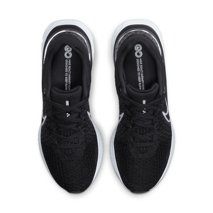 Nike React Infinity Run Flyknit 3 Black White Angle 1