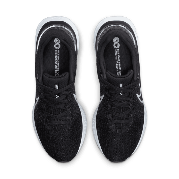 Nike React Infinity Run Flyknit 3 Black White Angle 1