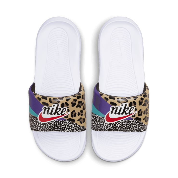 Nike Victori One Printed Slide White Animal Print (W) Angle 2