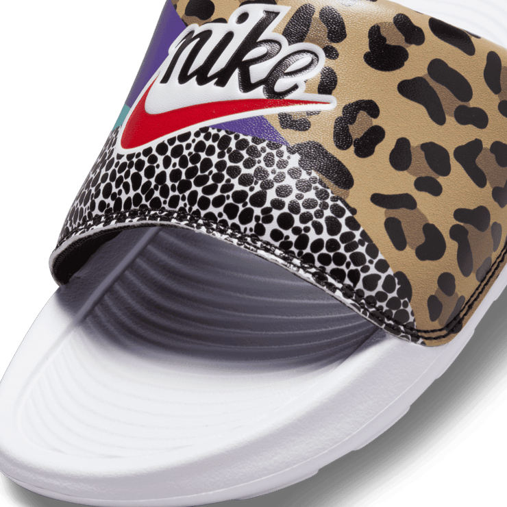Nike Victori One Printed Slide White Animal Print (W) Angle 3