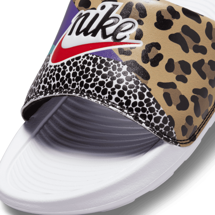 Nike Victori One Printed Slide White Animal Print (W) Angle 3