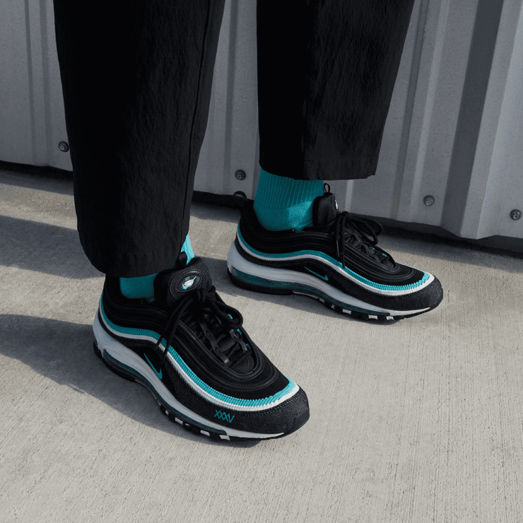 Nike Air Max 97 Black Sport Turquoise Angle 0