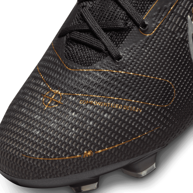 Nike Mercurial Superfly 8 FG Black Metallic Silver Gold Angle 5