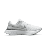 Nike React Infinity Run Flyknit 3 White Metallic Silver (W) Angle 1