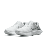 Nike React Infinity Run Flyknit 3 White Metallic Silver (W) Angle 3
