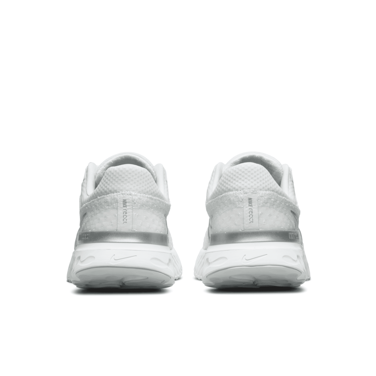 Nike React Infinity Run Flyknit 3 White Metallic Silver (W) Angle 4