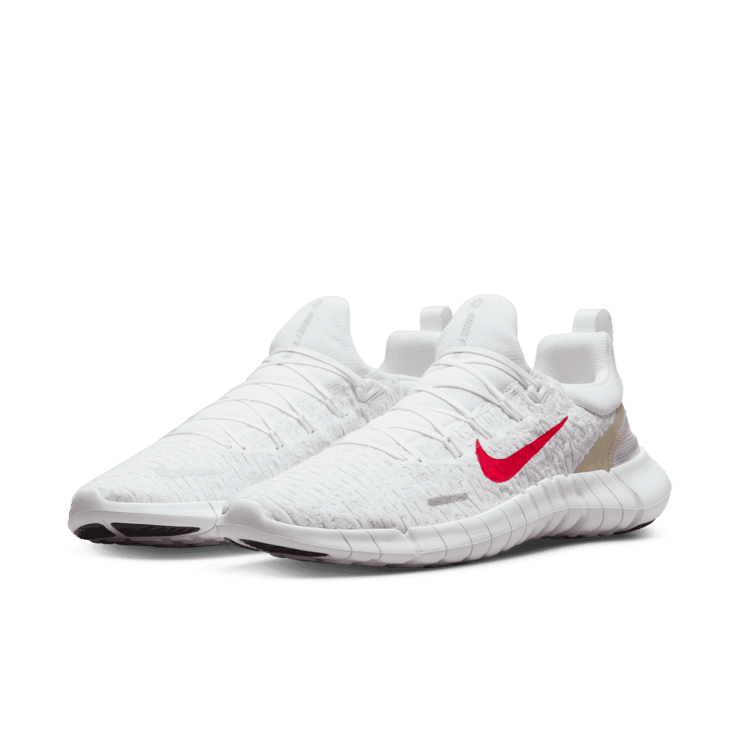 Nike Free Run 5.0 Next Nature White Siren Red Sanddrift Angle 2