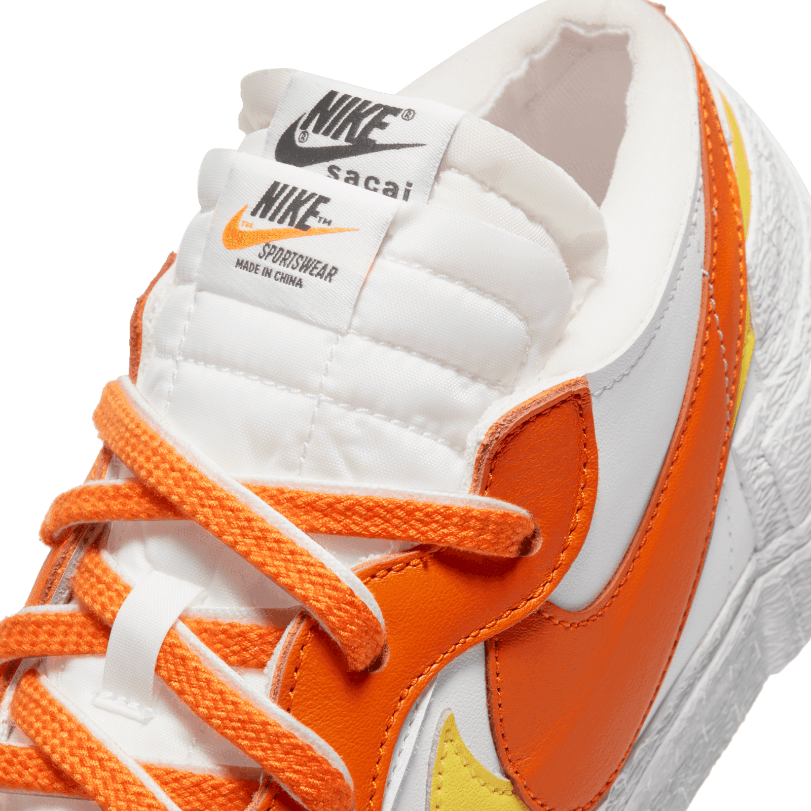 nike sacai blazer low magma orange