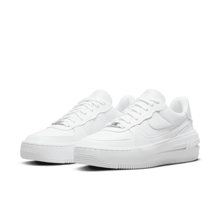 Nike Air Force 1 PLT.AF.ORM Triple White (W) Angle 3