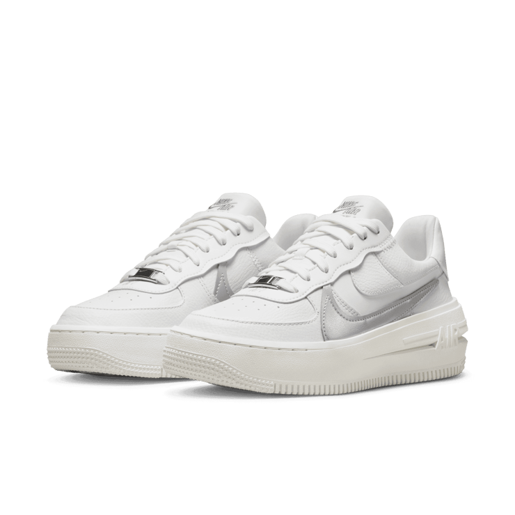 Nike Air Force 1 PLT.AF.ORM Summit White Metalic Silver (W) Angle 2