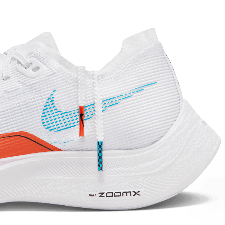 Nike ZoomX Vaporfly Next% 2 White Laser Blue Rush Orange Angle 6