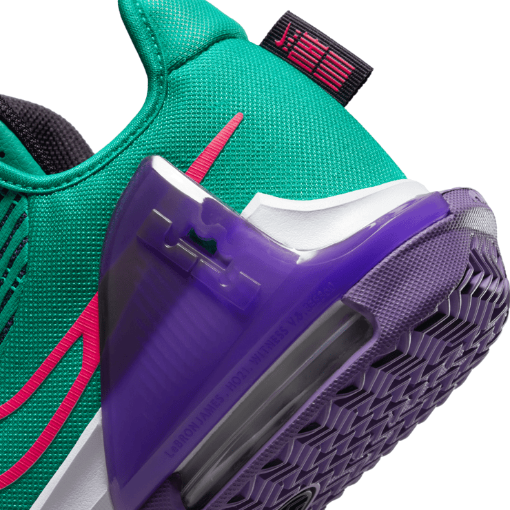 Nike LeBron Witness 6 Clear Emerald Wild Berry Angle 1