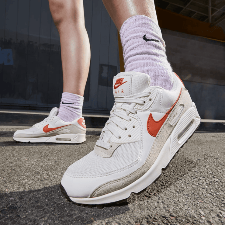 Nike Air Max 90 Summit White Mantra Orange (W) Angle 0