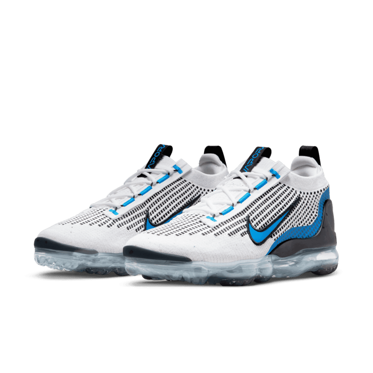 Nike Air VaporMax 2021 Flyknit White Black Photo Blue Angle 3