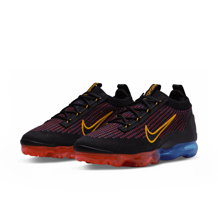 Nike Air VaporMax 2021 FK Black Photo Blue Crimson Gold Angle 2