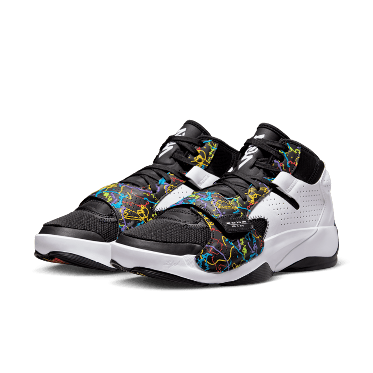 Jordan Zion 2 Noah White Black Multi-Color Angle 2