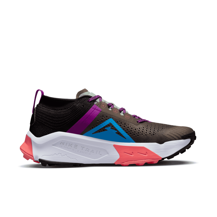 Nike ZoomX Zegama Trail Ironstone Laser Blue Magic Ember Angle 1