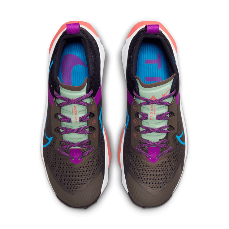 Nike ZoomX Zegama Trail Ironstone Laser Blue Magic Ember Angle 2