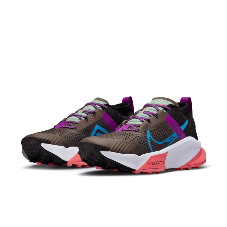 Nike ZoomX Zegama Trail Ironstone Laser Blue Magic Ember Angle 3