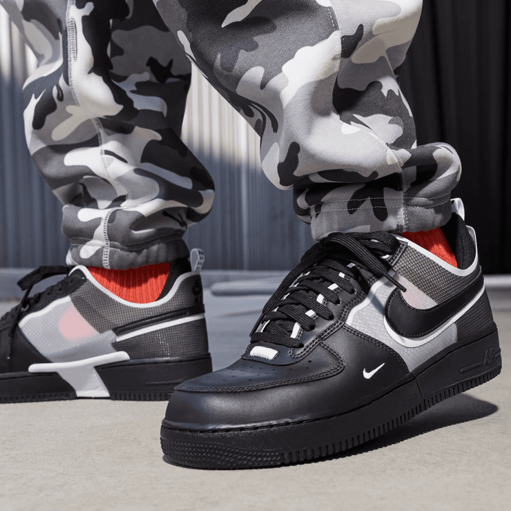 Nike Air Force 1 Low React Black White Angle 0