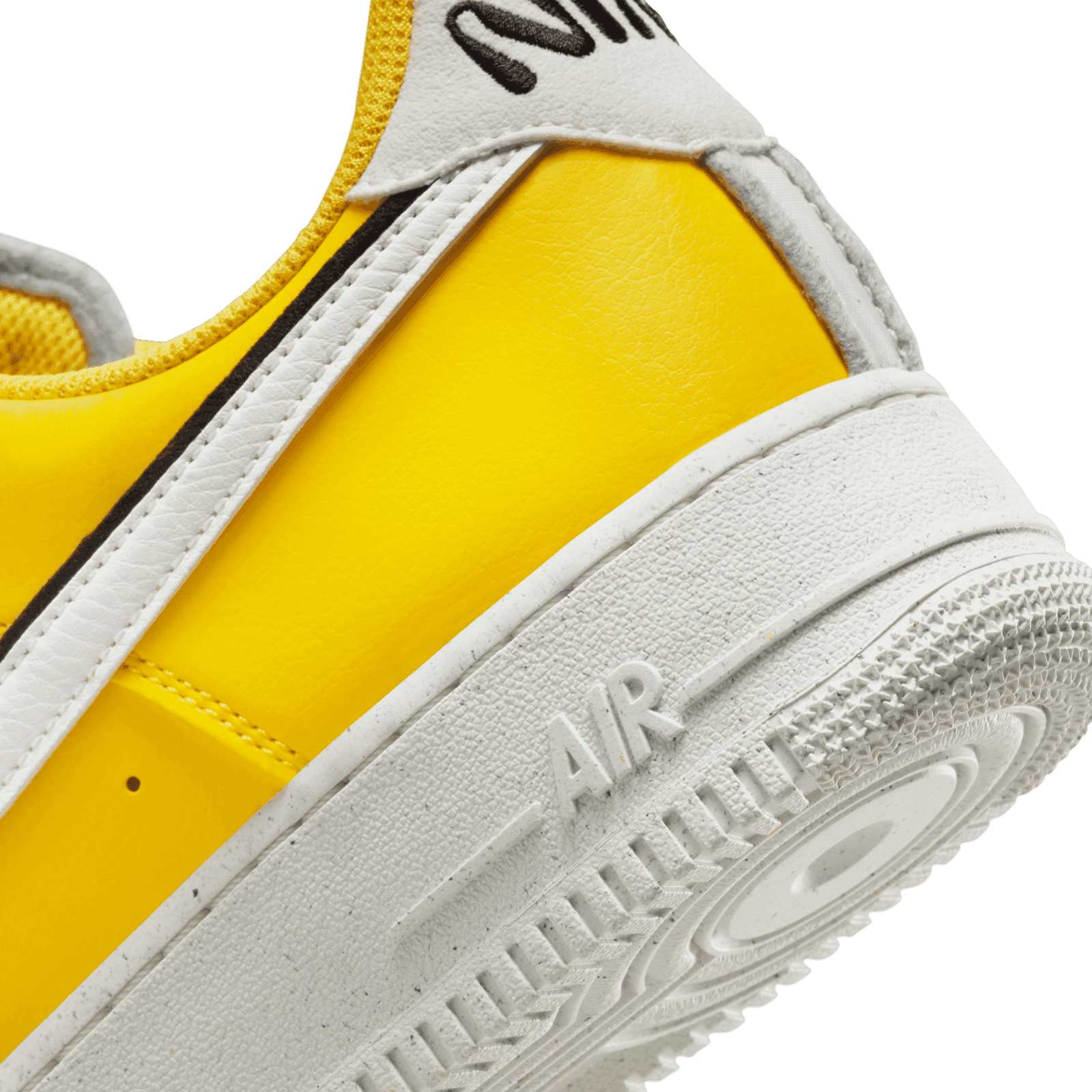 nike air force 1 lv8 gs trainers white white black tour yellow