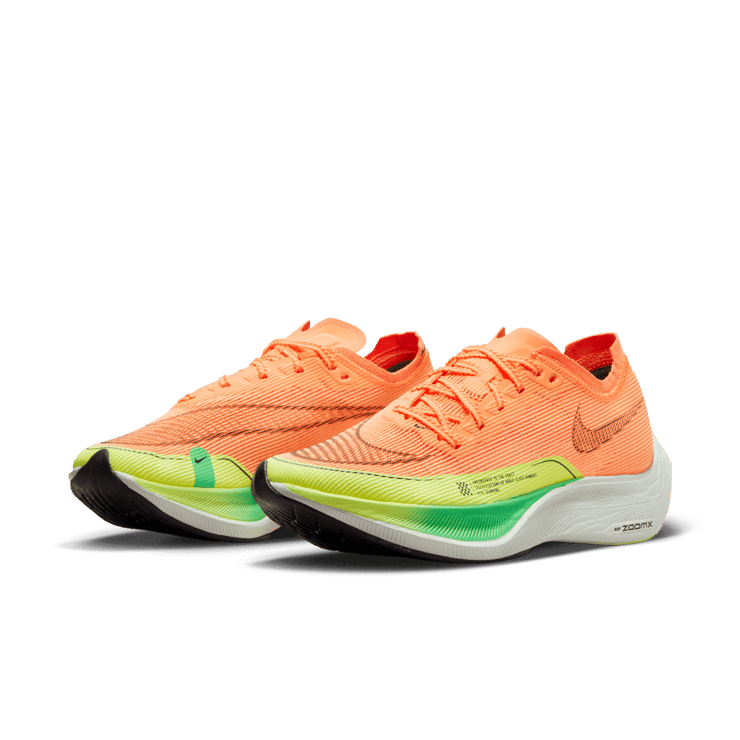Nike ZoomX Vaporfly Next% 2 Peach Cream Green Shock (W) Angle 2