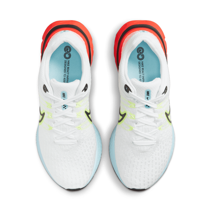 Nike React Infinity Run Flyknit 3 White Volt Bright Crimson (W) Angle 1