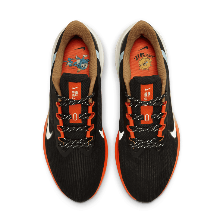 Nike Air Winflo 9 Black Green Safety Orange Angle 1