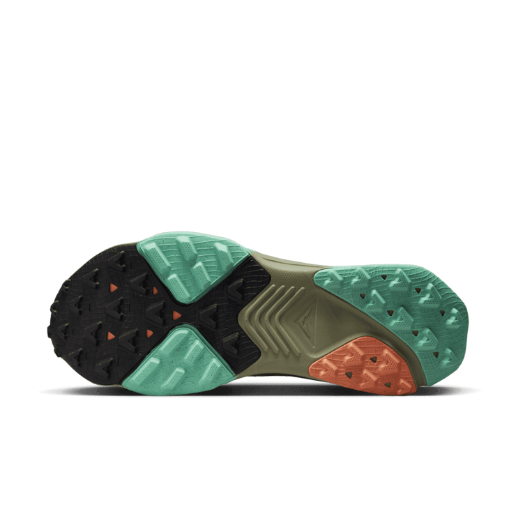 Nike ZoomX Zegama Trail Light Slate Grey Glow Green Bone Black Angle 0