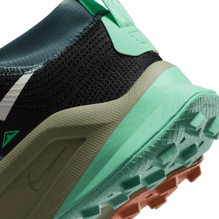 Nike ZoomX Zegama Trail Light Slate Grey Glow Green Bone Black Angle 5