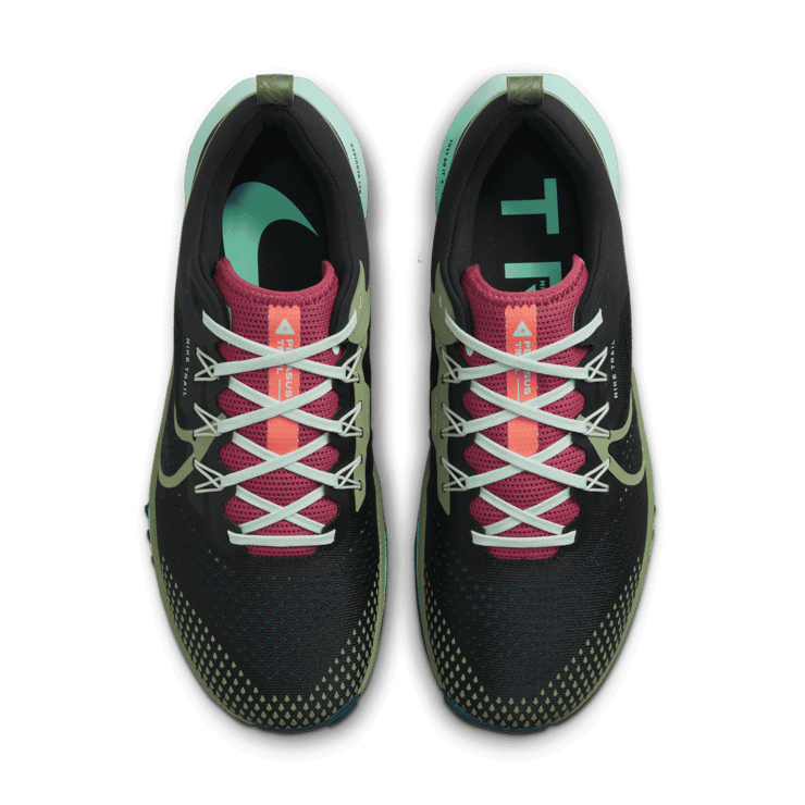 Nike React Pegasus Trail 4 Black Mint Foam Alligator Angle 1