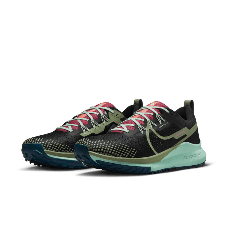 Nike React Pegasus Trail 4 Black Mint Foam Alligator Angle 2