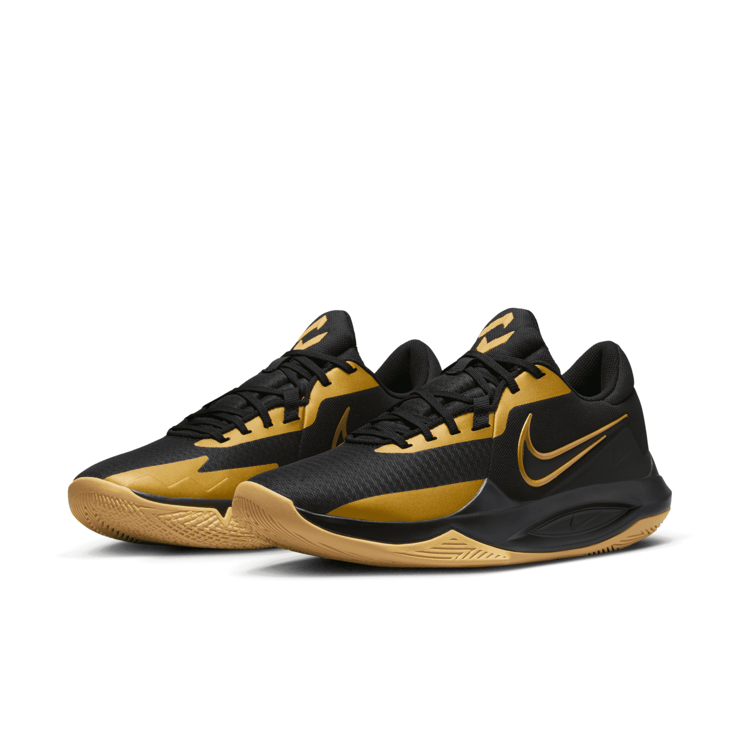 Nike Precision 6 Black Metallic Gold Angle 3