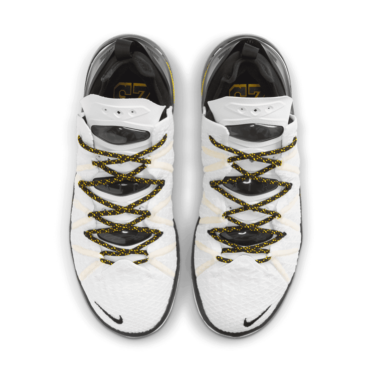 Nike LeBron 18 "White/Black/Gold" Basketball Shoes Angle 1