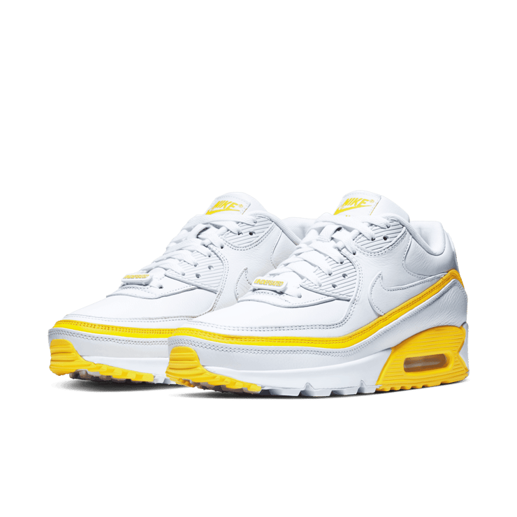 Air Max 90 Undefeated White Optic Yellow Angle 2