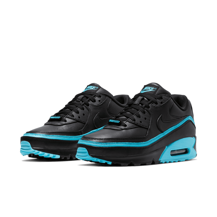 Air Max 90 Undefeated Black Blue Fury Angle 2