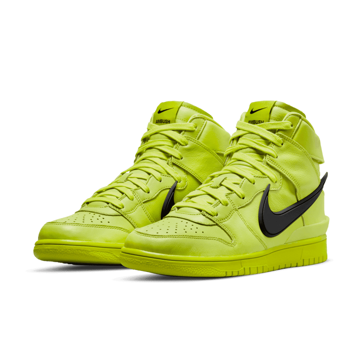 Nike Dunk High AMBUSH Flash Lime Angle 2