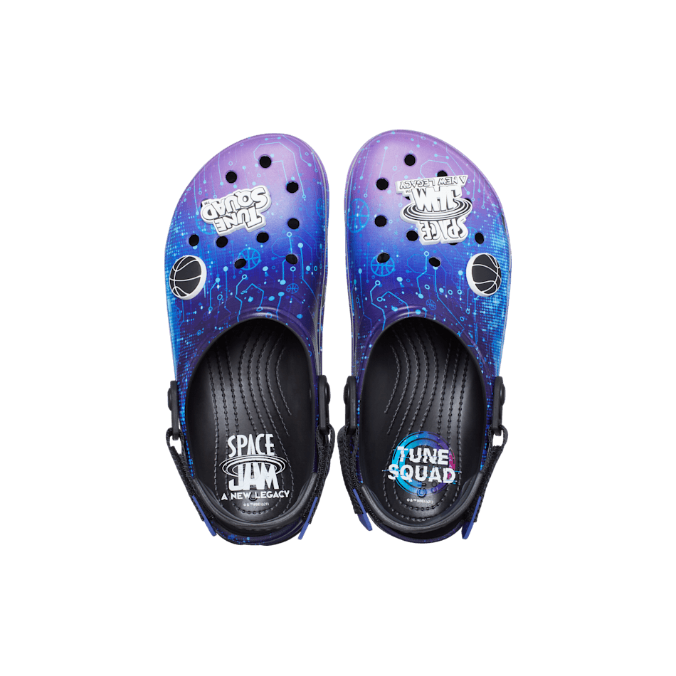 black space jam crocs