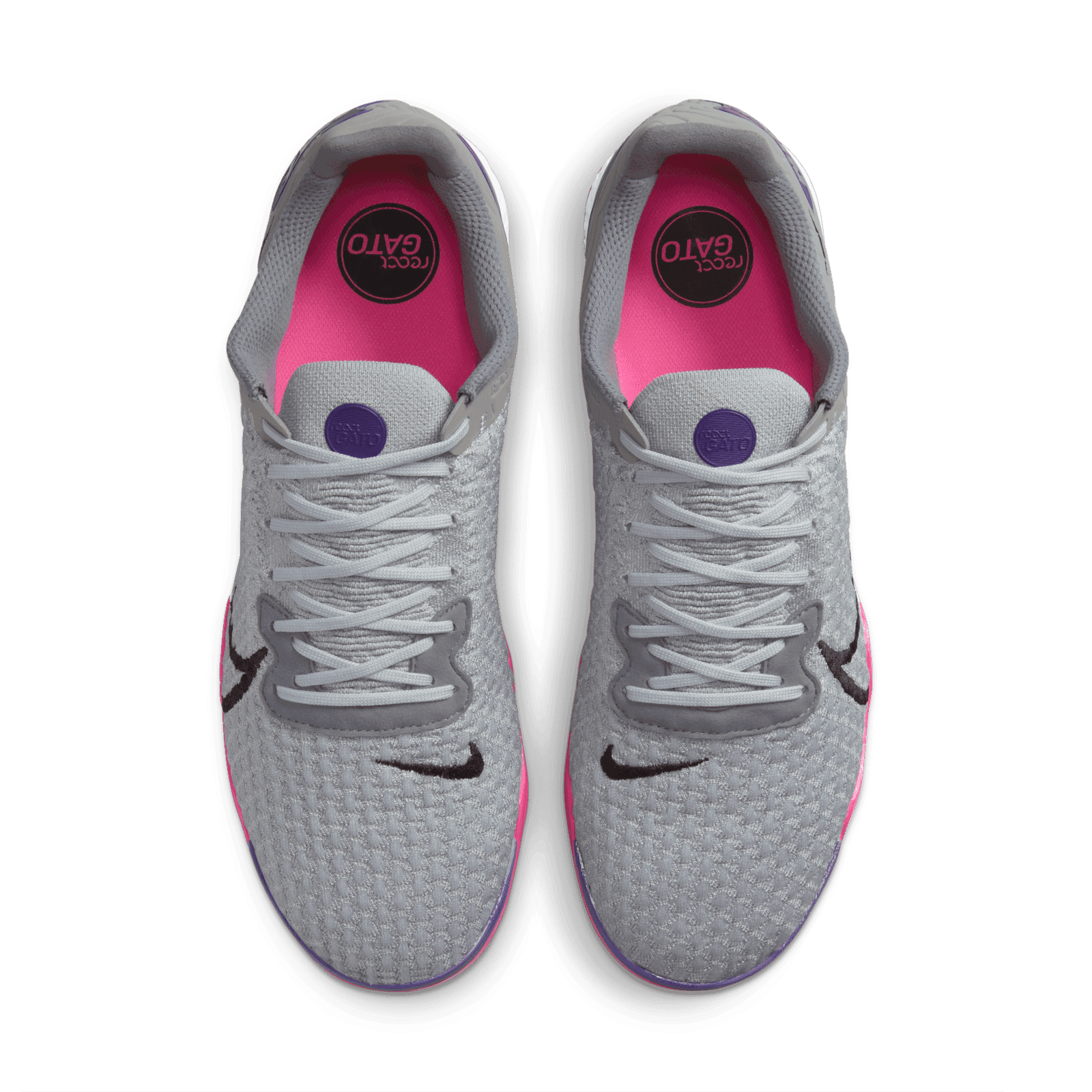 pink and grey nike react